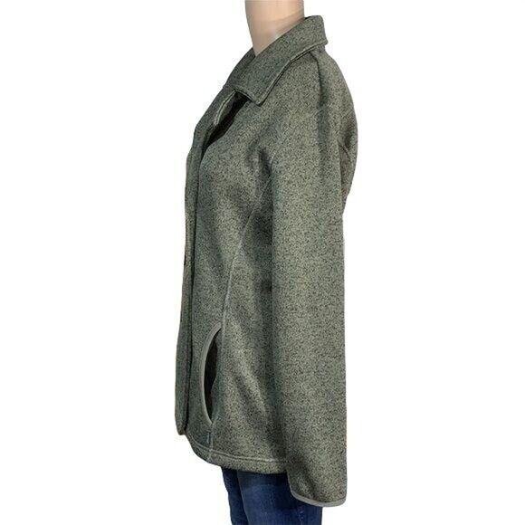 Eddie Bauer Womens Pea Coat Jacket Mid Weight Knit Button Closure Green Medium - Picture 5 of 14